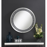 Coaster Furniture 961428 Round Wall Mirror with LED Lighting Silver
